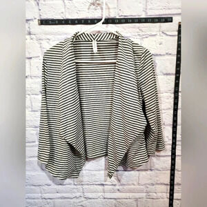 Tickled Teal Gr/Wh Striped Blazer Size M